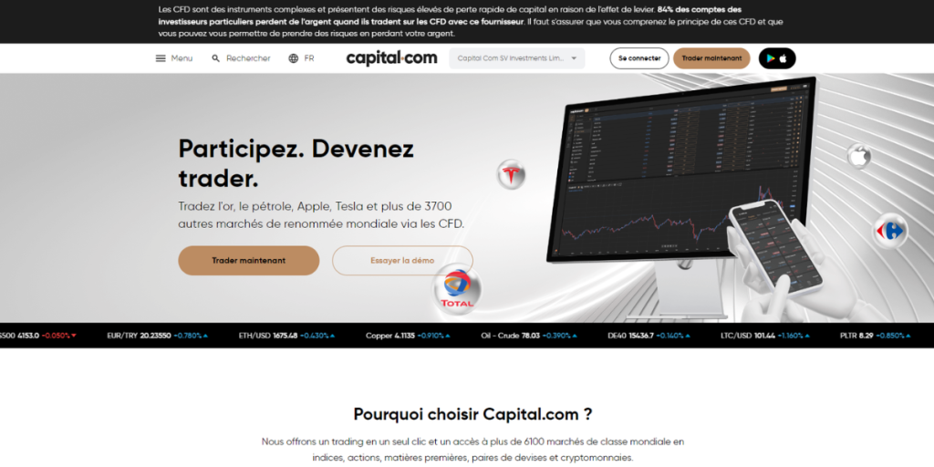 Capital.com broker en ligne plateforme